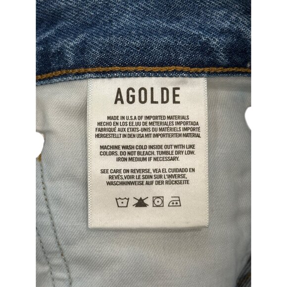 Agolde 90s Jeans Womens High-Waisted Distressed Blue Denim Size 26 - Picture 8 of 8